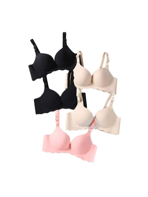 of 5,Women Comfort No Wire Bras Seamless No Show B...