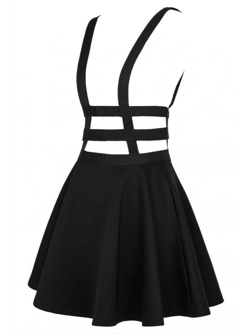 Women's Braces Skirt Pleated A-Line Suspender Mini...