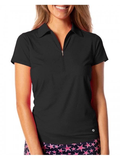 Womens Quarter Zipper Golf Polo T Shirts Moisture-...