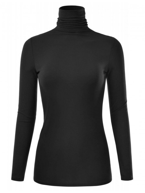 Women's Long Sleeve Turtleneck Lightweight Pullove...