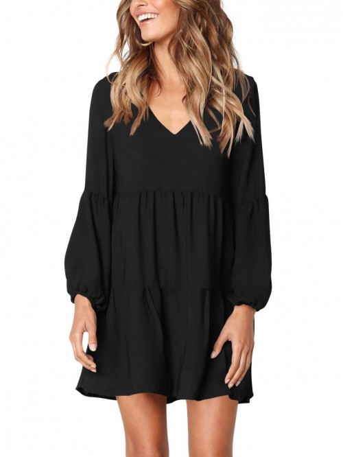 Women Summer Tunic Dress V Neck Casual Loose Flowy...