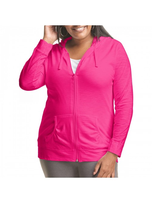 MY SIZE Plus Size Slub-Cotton Full-Zip Lightweight...