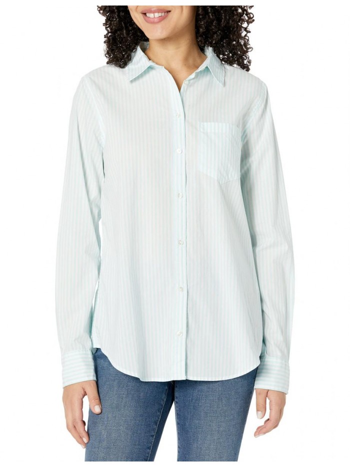 Women's Classic-Fit Long Sleeve Button Down Poplin Shirt  