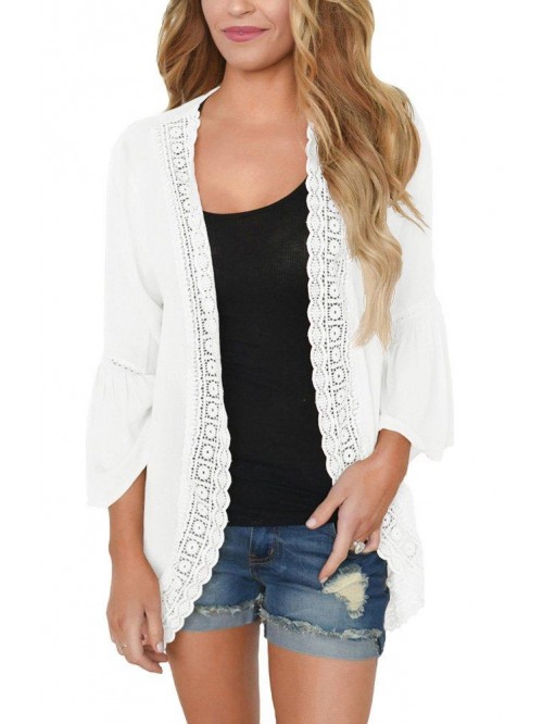 Women's Summer Kimono Cardigans Ruffle Bell Sleeve...