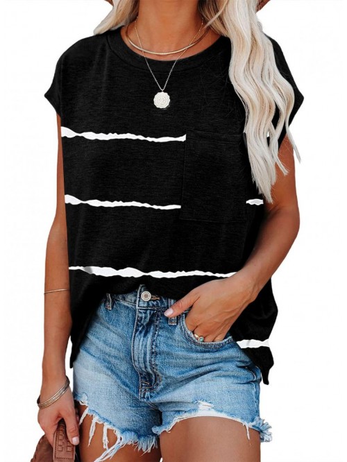 Womens Summer Tops Casual Loose Batwing Short Slee...