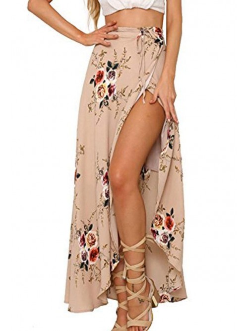 Womens Boho Floral Tie Up Waist Summer Beach Wrap ...