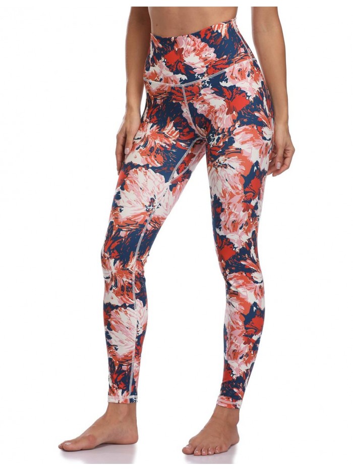 Women's High Waisted Pattern Leggings Full-length Yoga Pants 