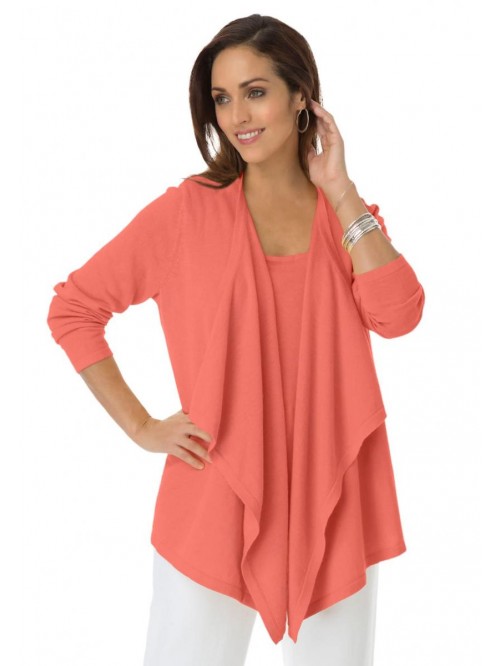 London Women's Plus Size Flyaway Cardigan 