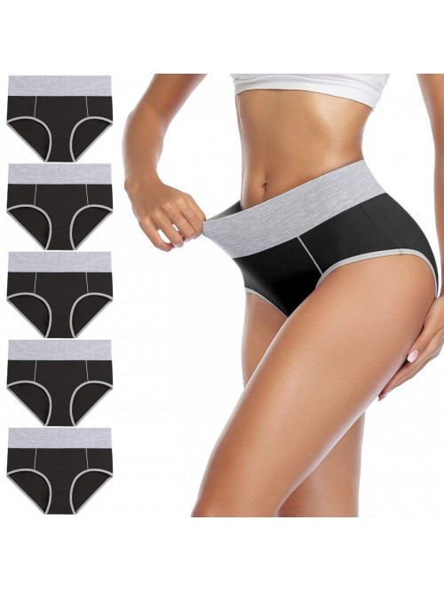 Women's Cotton Underwear High Waist Stretch Briefs...