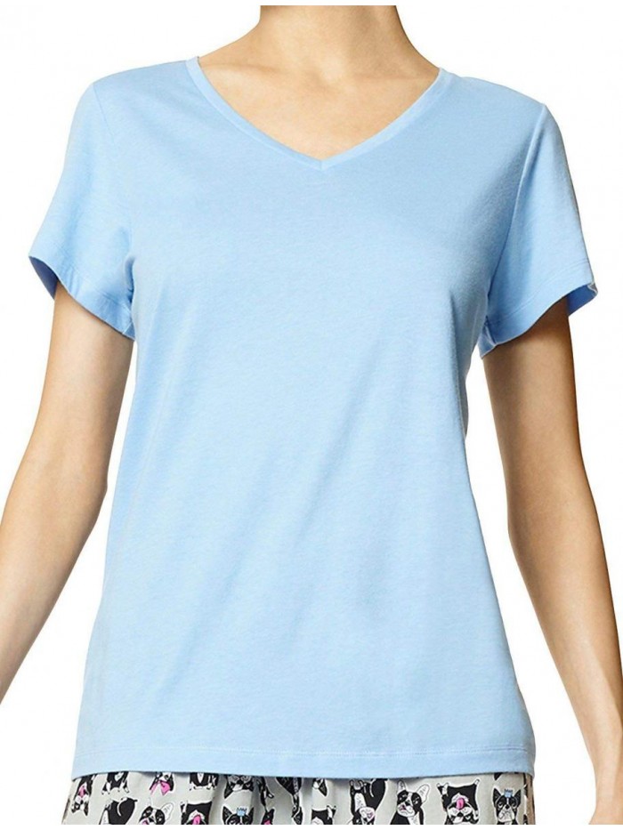 Women's Short Sleeve V-Neck Sleep Tee 