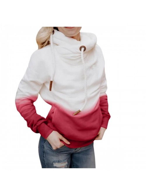 Casual Hoodies Long Sleeve Sweatshirts Cowl Neck D...