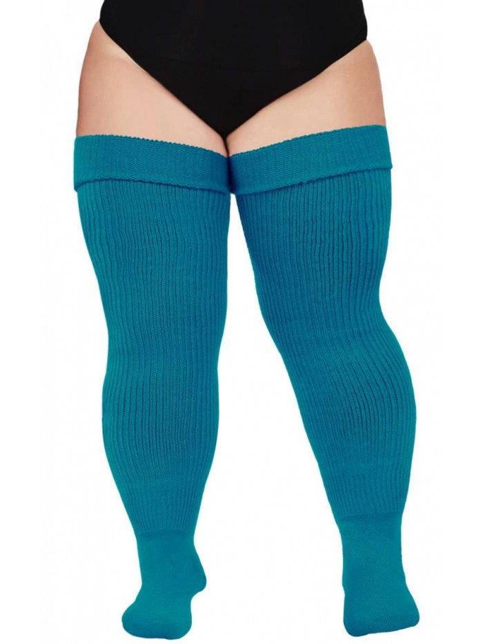 Size Womens Thigh High Socks for Thick Thighs- Extra Long & Thick Over the Knee Stockings- Leg Warmer Boot Socks 