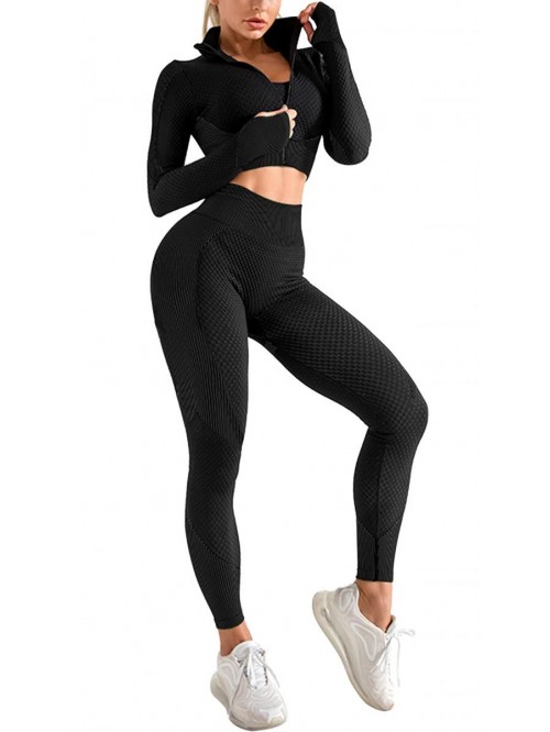 Women's 2 Piece Tracksuit Workout Set - High Waist...