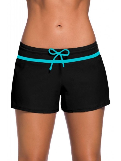 Womens Side Split Waistband Swim Shorts with Panty...