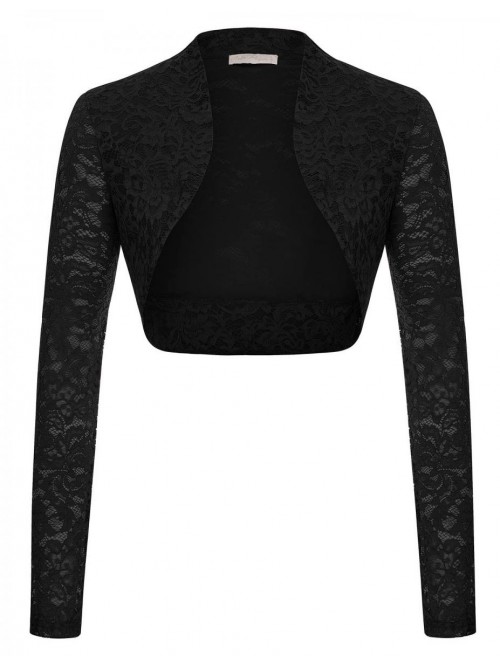 Poque Women's Long Sleeve Floral Lace Shrug Bolero...