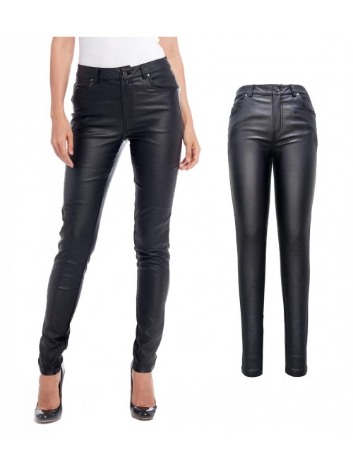 Stretchy Jeggings, Faux Leather Legging Pants with...