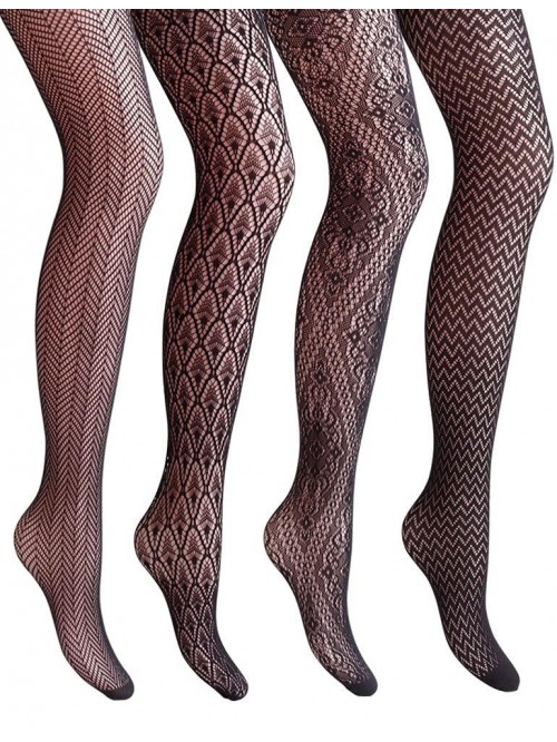 MONTE Women Patterned Fishnets Tights Small Hole T...