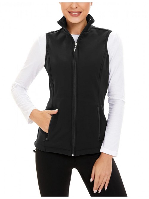 Women's Lightweight Softshell Vest Fleece Lined Zi...