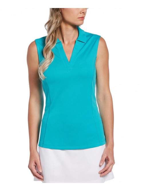 TOUR Women's Airflux Sleeveless Golf Polo Shirt (S...