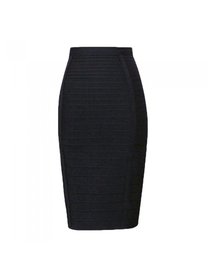 Women's High Waist Elastic Rayon Bandage Pencil Skirt 