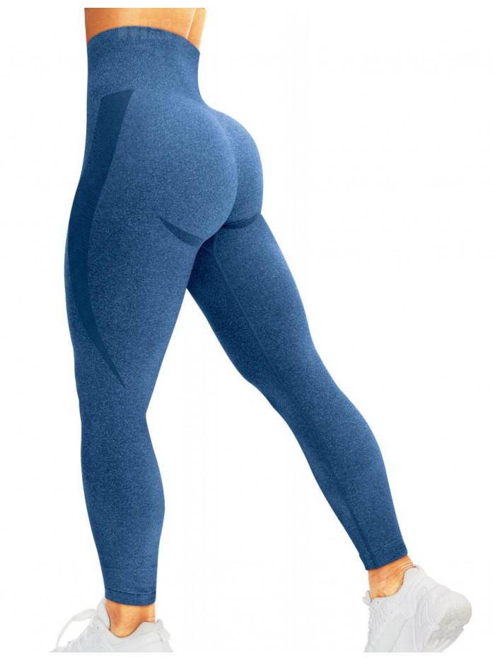 Women Seamless Leggings Smile Contour High Waist Workout Gym Yoga Pants 