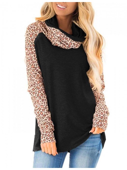 Women's Casual Sweatshirts Long Sleeve Leopard Pri...