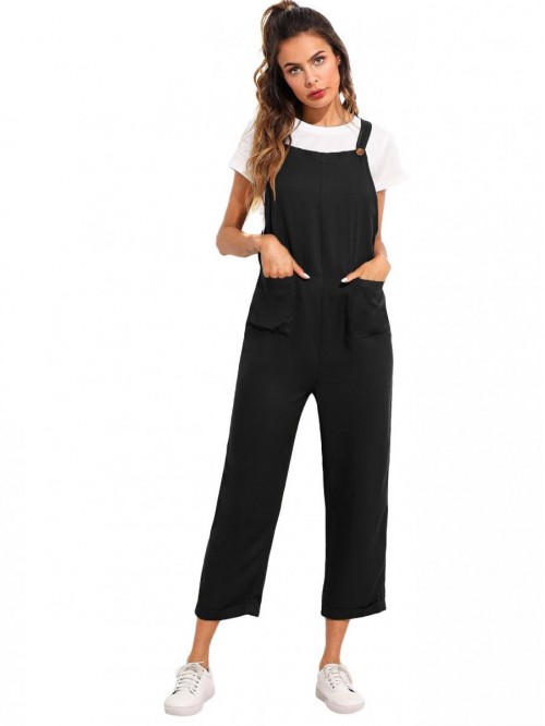 Women's Adjustable Straps Jumpsuit Overalls with P...