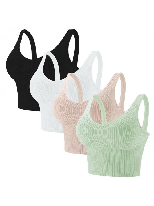 4 Pieces Comfy Cami Bra for Women Crop Top Yoga Br...