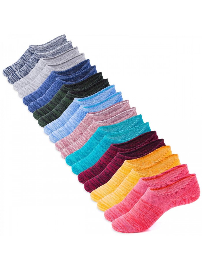 No Show Socks Women 10 Pairs Low Cut Anti-Slid Athletic Casual Cotton Socks 