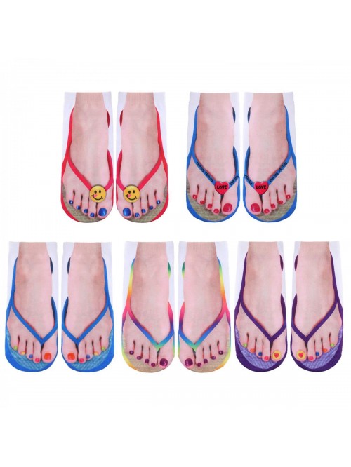 Pairs 3D Pattern Socks Women Print Socks Manicure ...