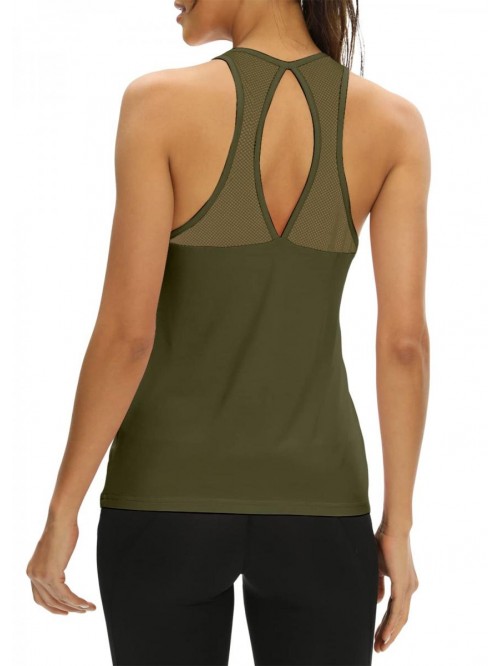 Open Back Workout Tops for Women Running Racerback...