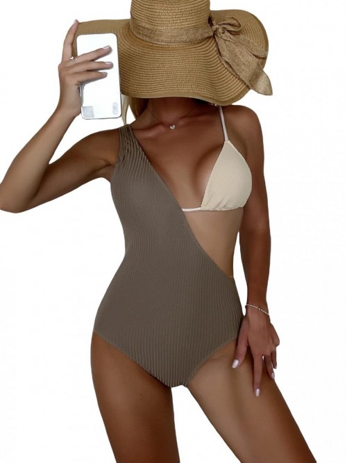 Women's Cutout Asymmetrical One Piece Swimsuit Col...